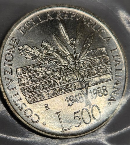500 lire 1988 costituzione - lire,