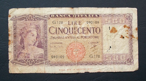500 lire ornata spighe - ornata, di