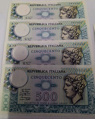 Lotto banconote italia 500 - 11,