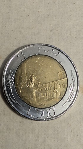 Moneta 500 lire bimetallica - moneta,