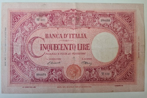500 lire 1946 banca - 500,