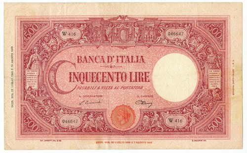 500 lire barbetti grande - 500, c